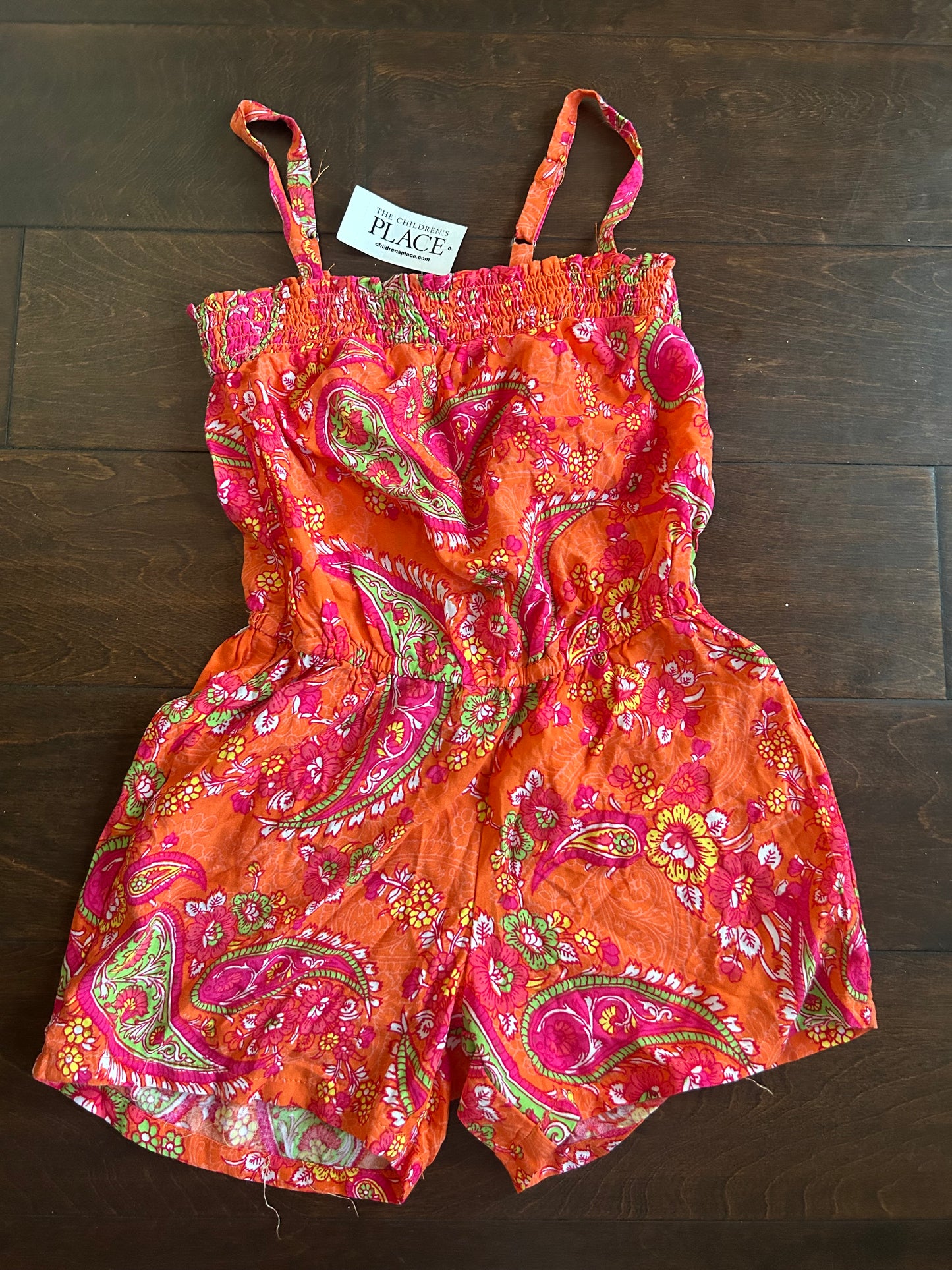 The Children’s Place Girls Sz 7/8 Romper Colorful New 4125