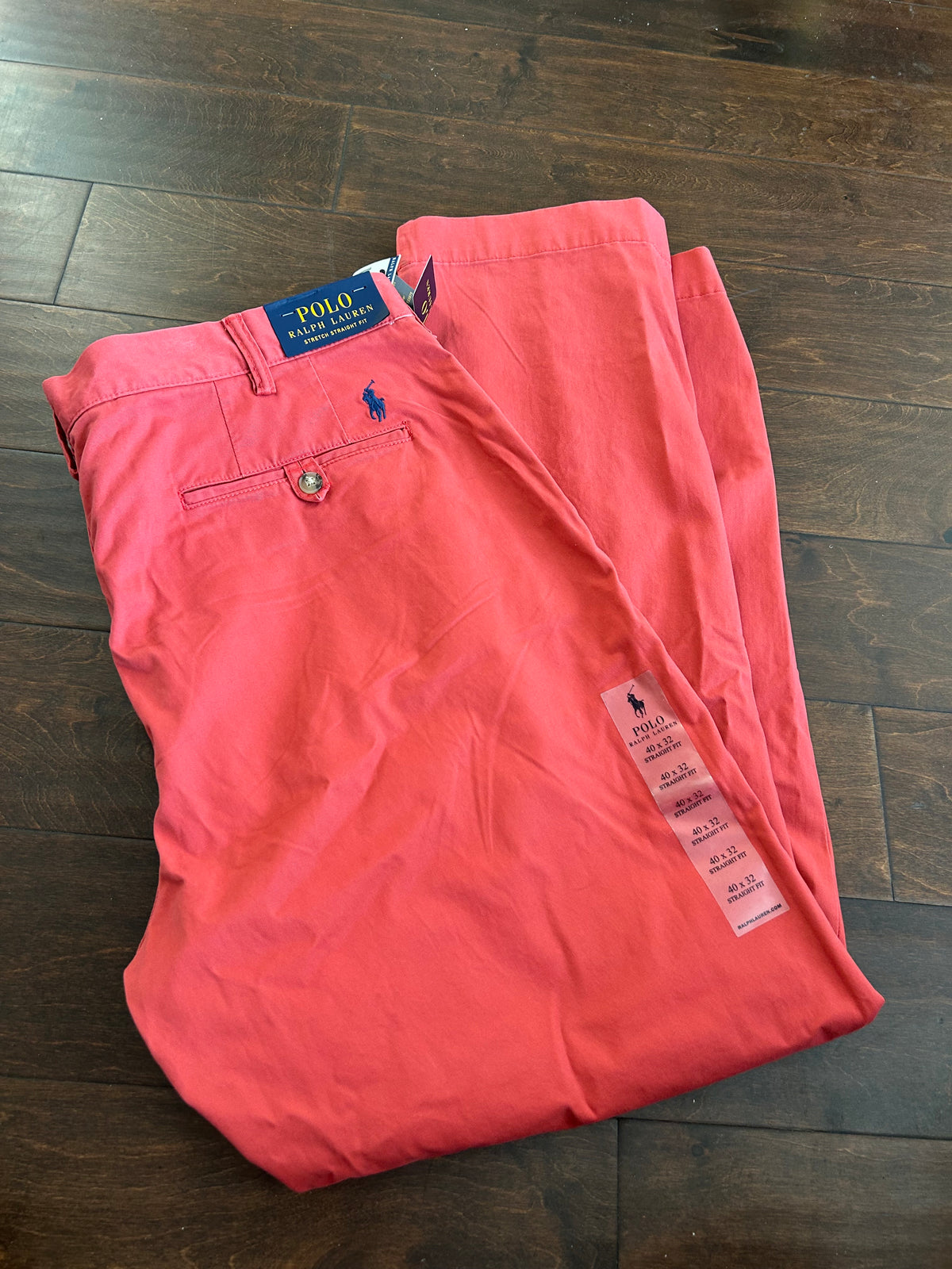 Polo Ralph Lauren Mens Stretch  Straight Fit  Orange Pants Chinos New Sz 40x32”