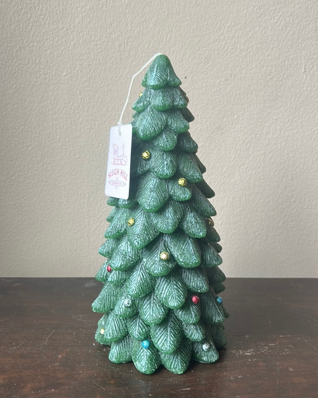 Sleigh Hill Trading Co New Christmas Tree Candle Green