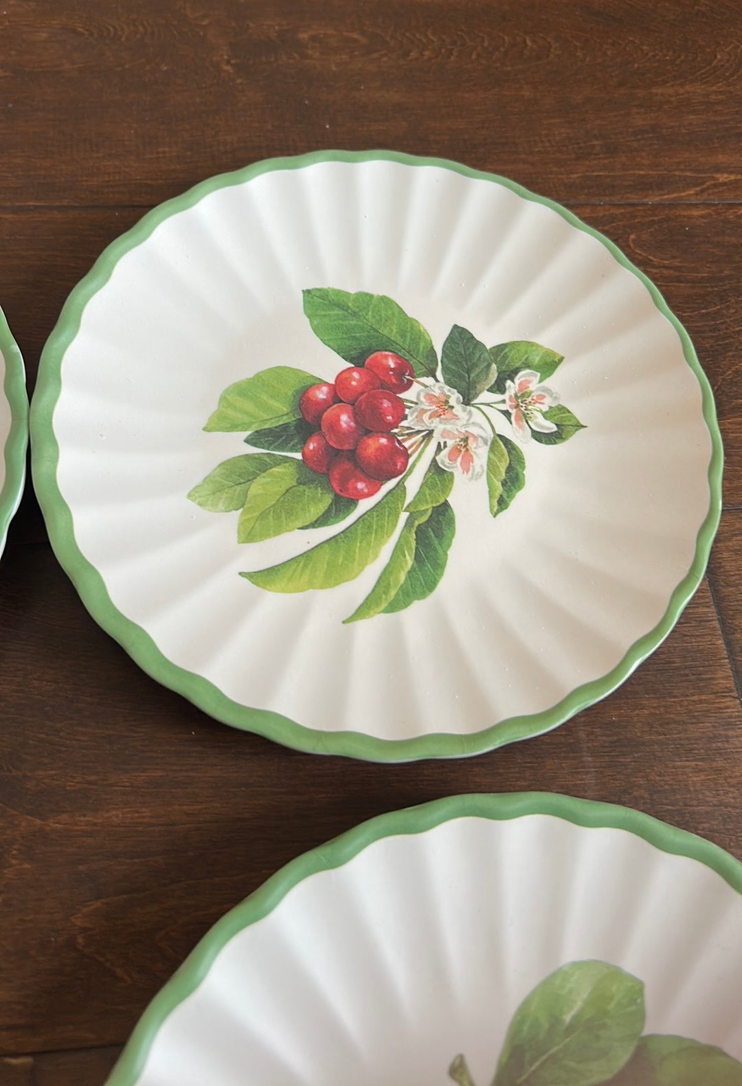 Rachel Ashwell Set Of 4 Appetizer Plates New Lemons Fruits Scalloped