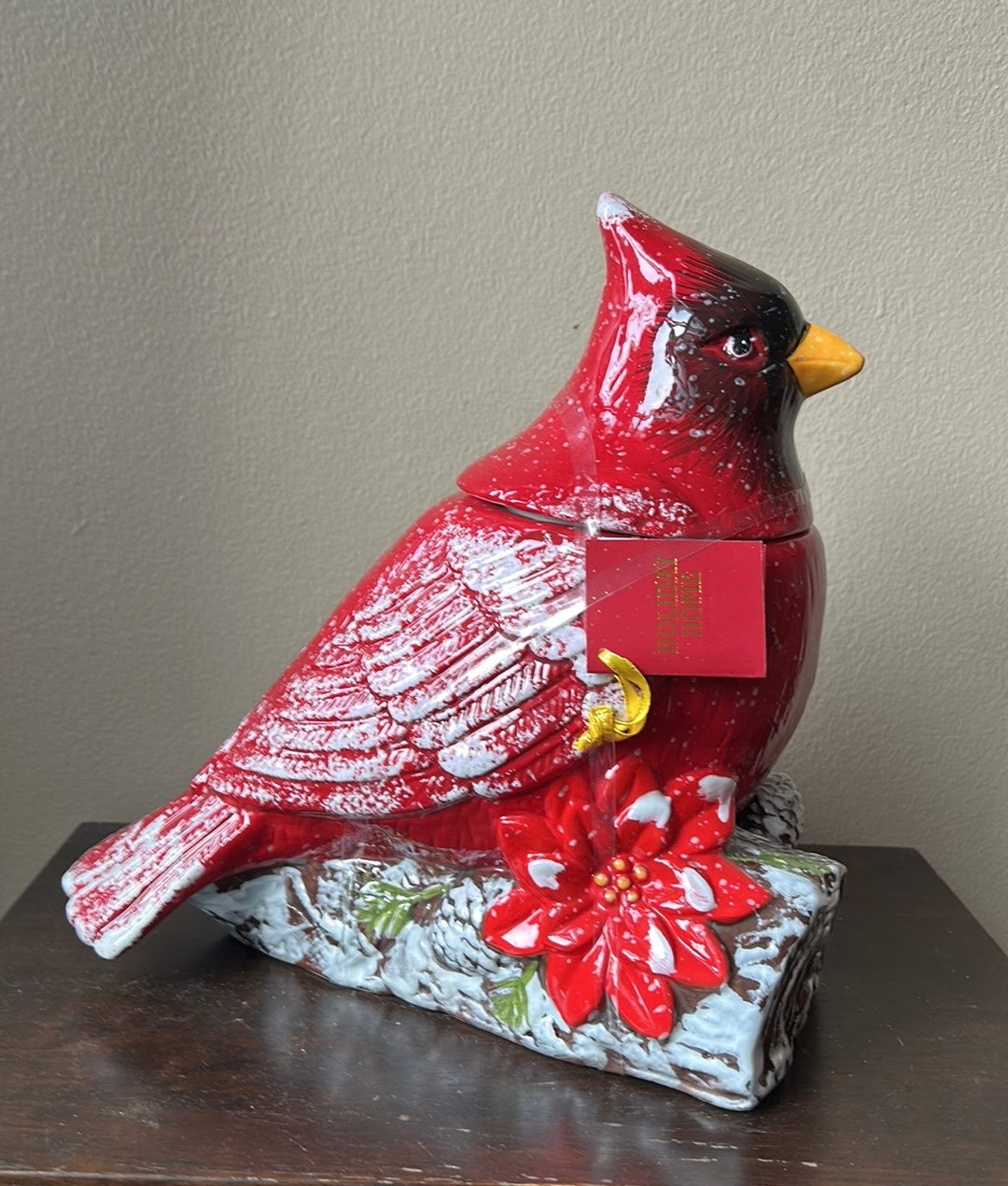 Global Design Red Cardinal Cookie Jar New 11” Christmas Gift