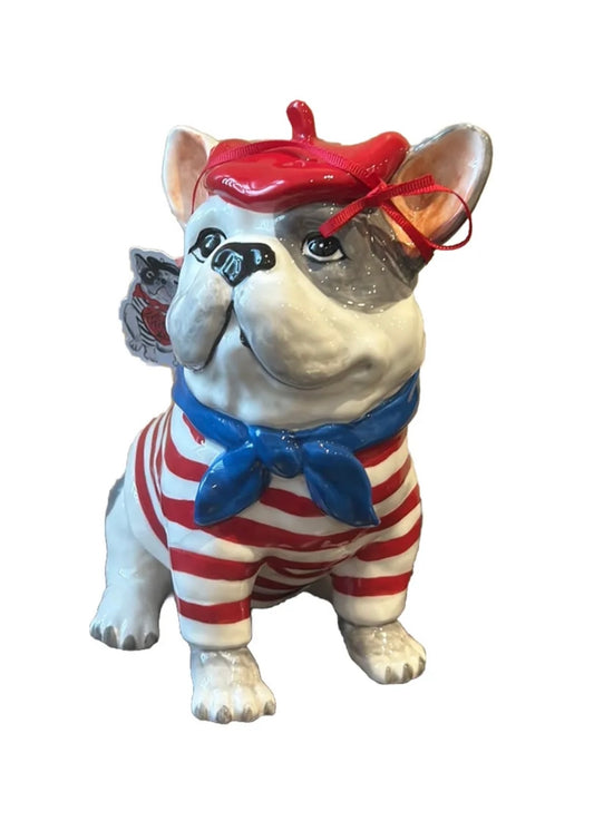 BLUE SKY CLAYWORKS Red Blue White FRENCHIE IN FRENCH SAILORS OUTFIT New