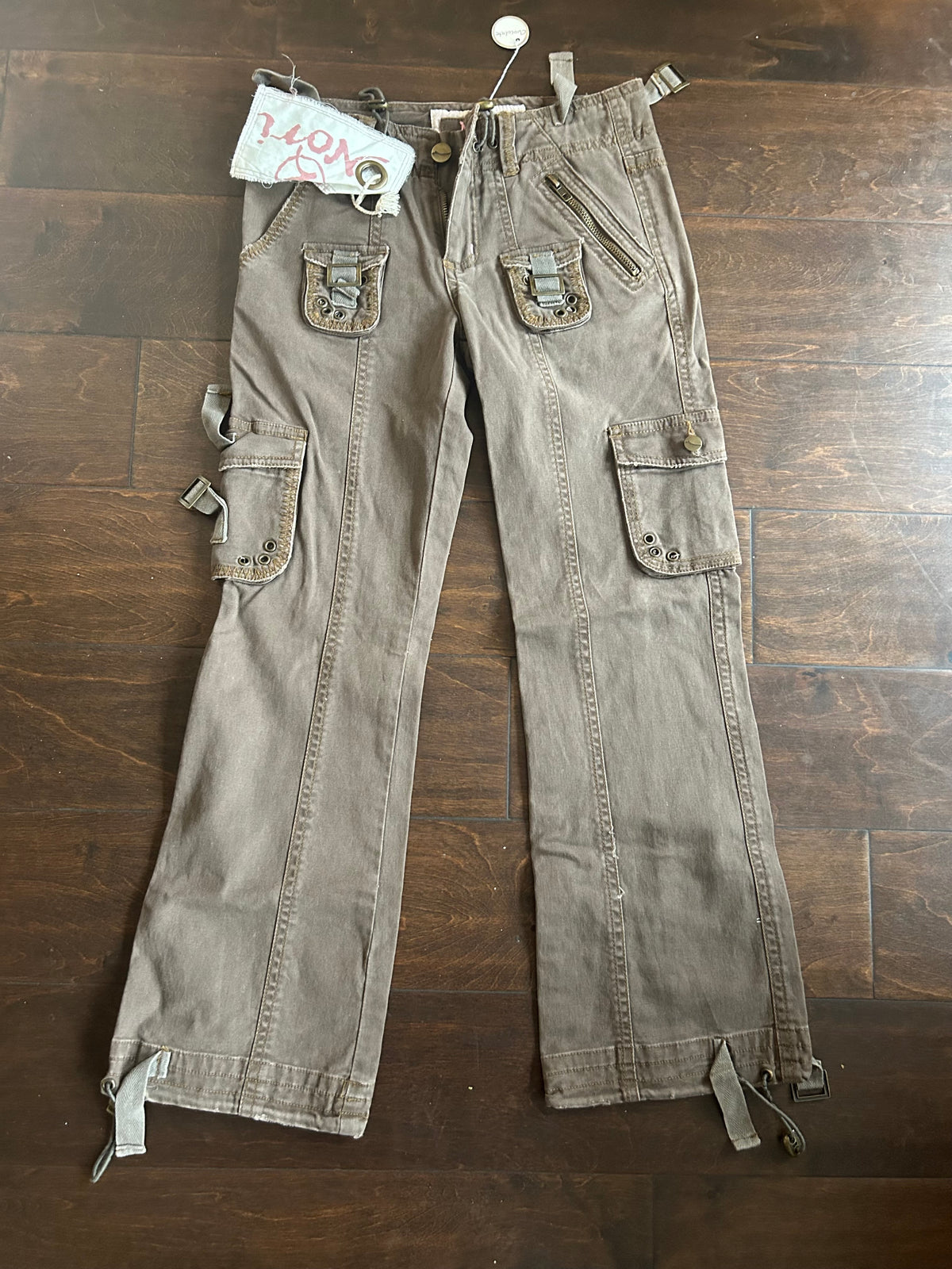 Nori New Kids Girls Sz 10 Cargo Jeans Brown Gscase