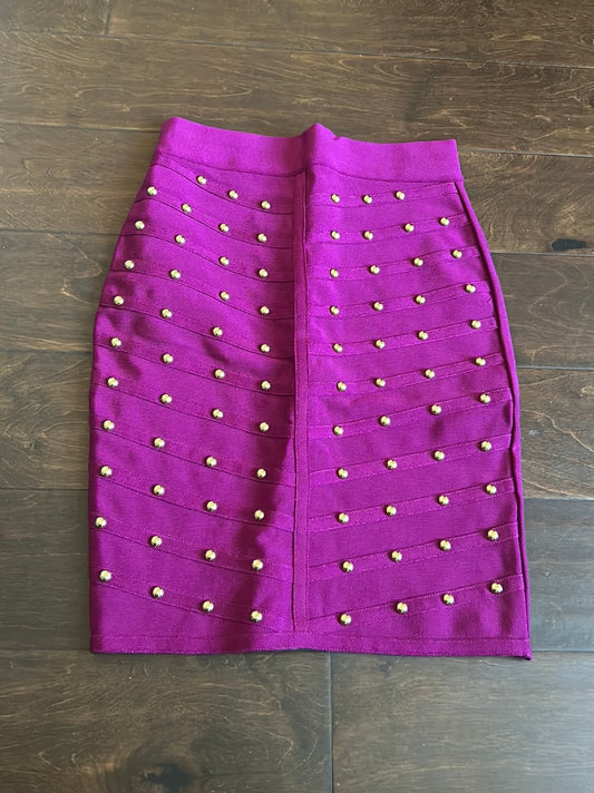 Wow Couture Womens Skirt Pencil Sz S  ST2825 Studded Magenta