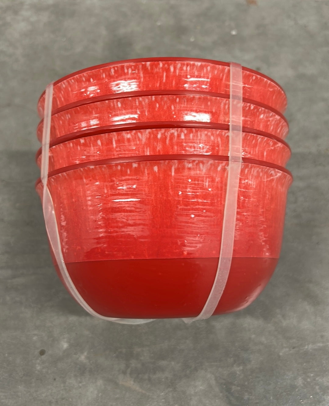 Tommy Bahama Set Of 4 Red Speckle Melamine Bowls New Christmas