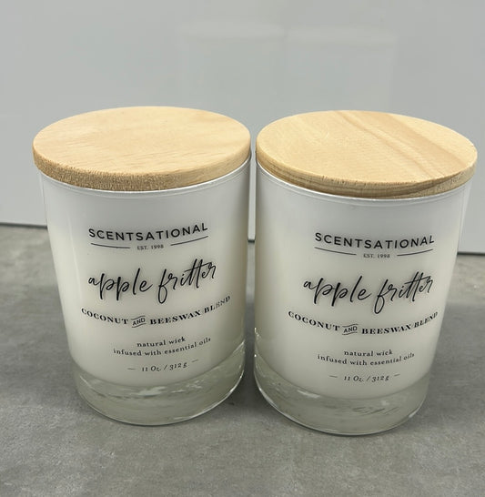 2 Scentsational Apple Fritter Candle Glass Jar 11 Oz Coconut Wax Blend Fall New