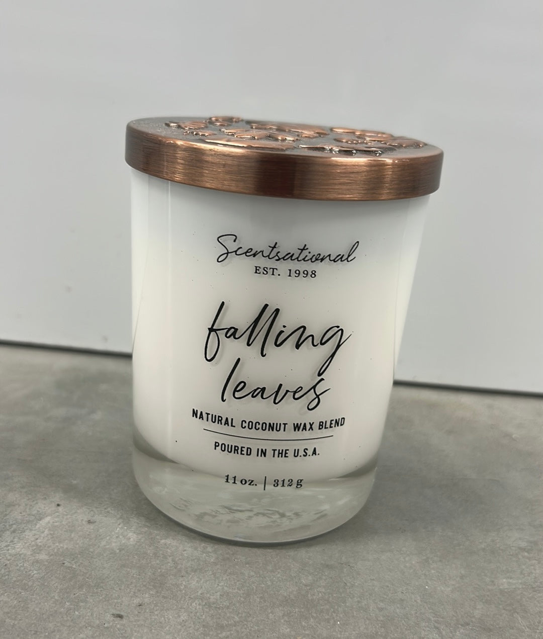 Scentsational Falling Leaves Candle Glass Jar 11 Oz  Coconut Wax Blend New