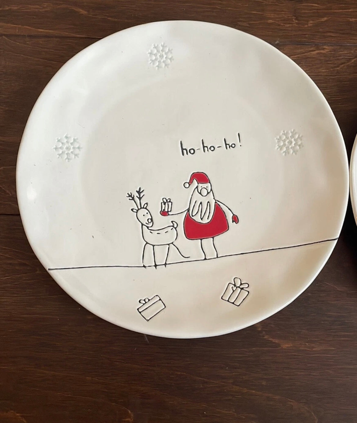 Potters Studio Christmas Santa Salad Plates set of 6 Reindeer Ho Ho