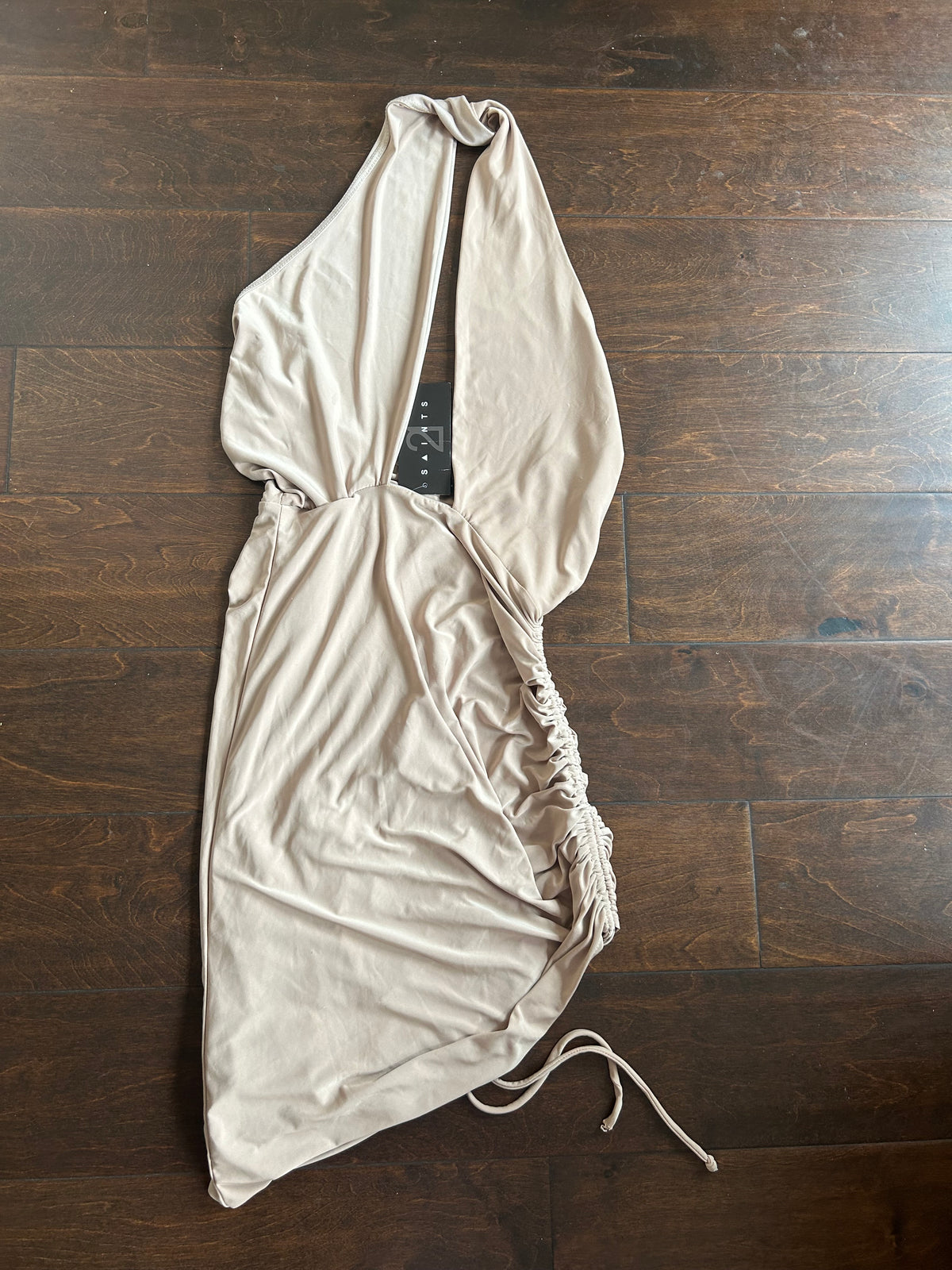 Saints Womens Sz XS New Beige Mini Halter Ruched 4123