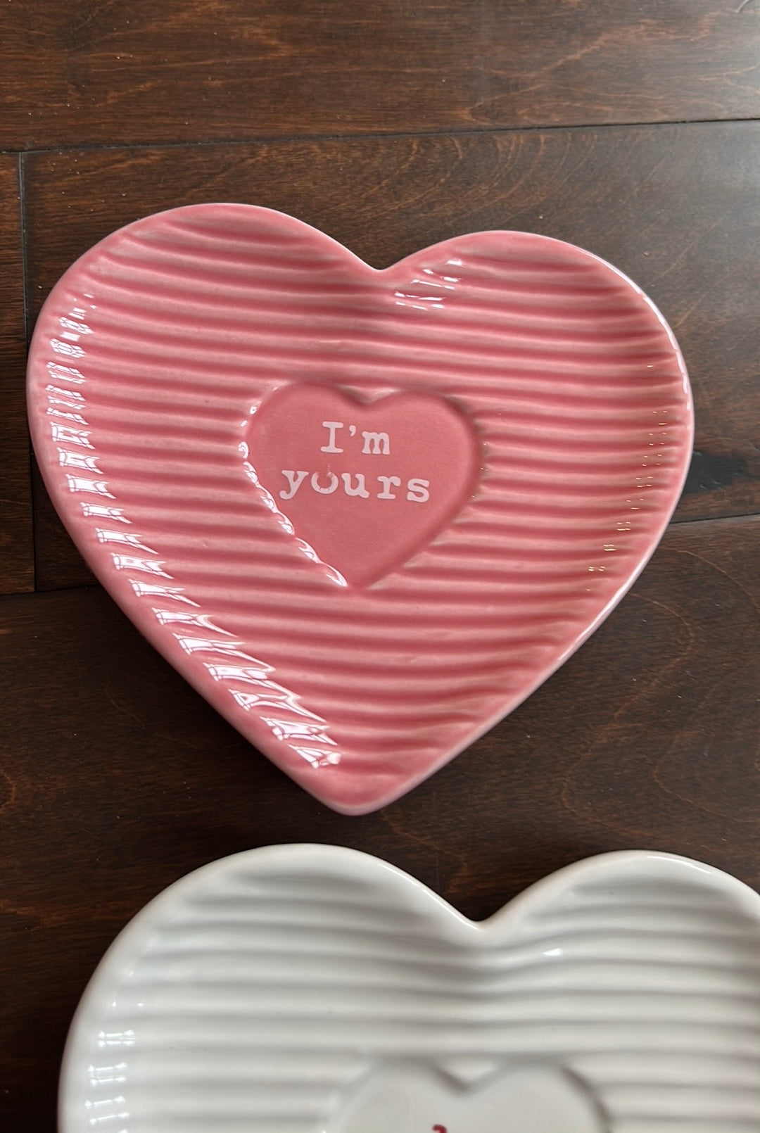 4pc Petal & Pearl Valentines Conversation Heart Appetizer Dessert Plates New