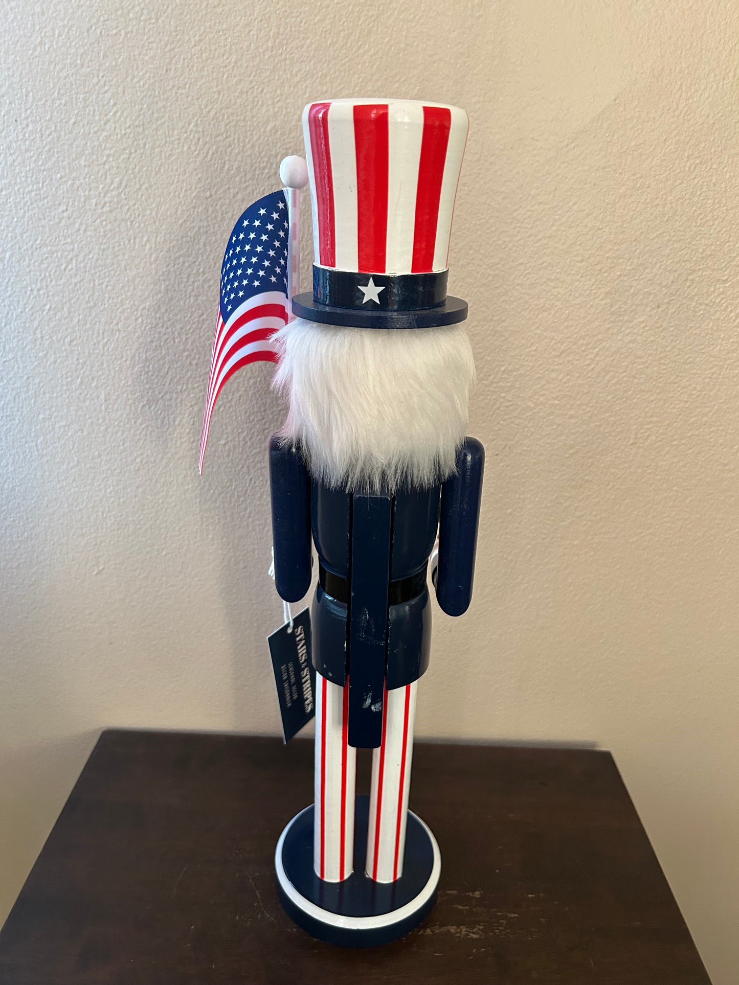 Stars & Stripes New Americana Wood Nutcracker With Eagle And Flag 17 3/4” Tall