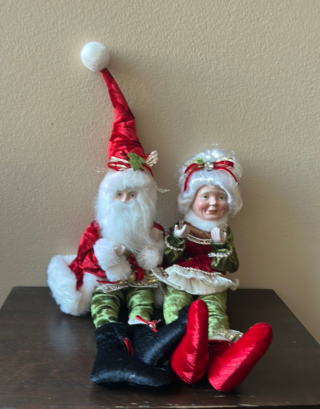 NWT MARTHA STEWART CHRISTMAS Mr & Mrs Claus Santa POSABLE DOLL Medium