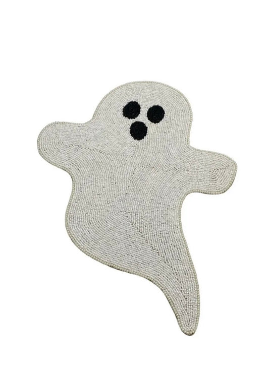 Set of 4 Max Studio Halloween Ghost 17in Single Beaded Placemat Charger