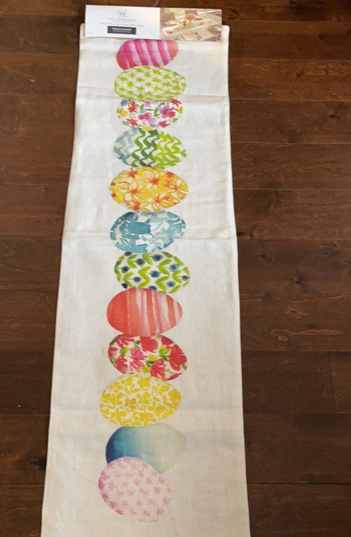 The Farmhouse by Rachel Ashwell Easter Eggs Table Runner Spring Linen 14”x48”