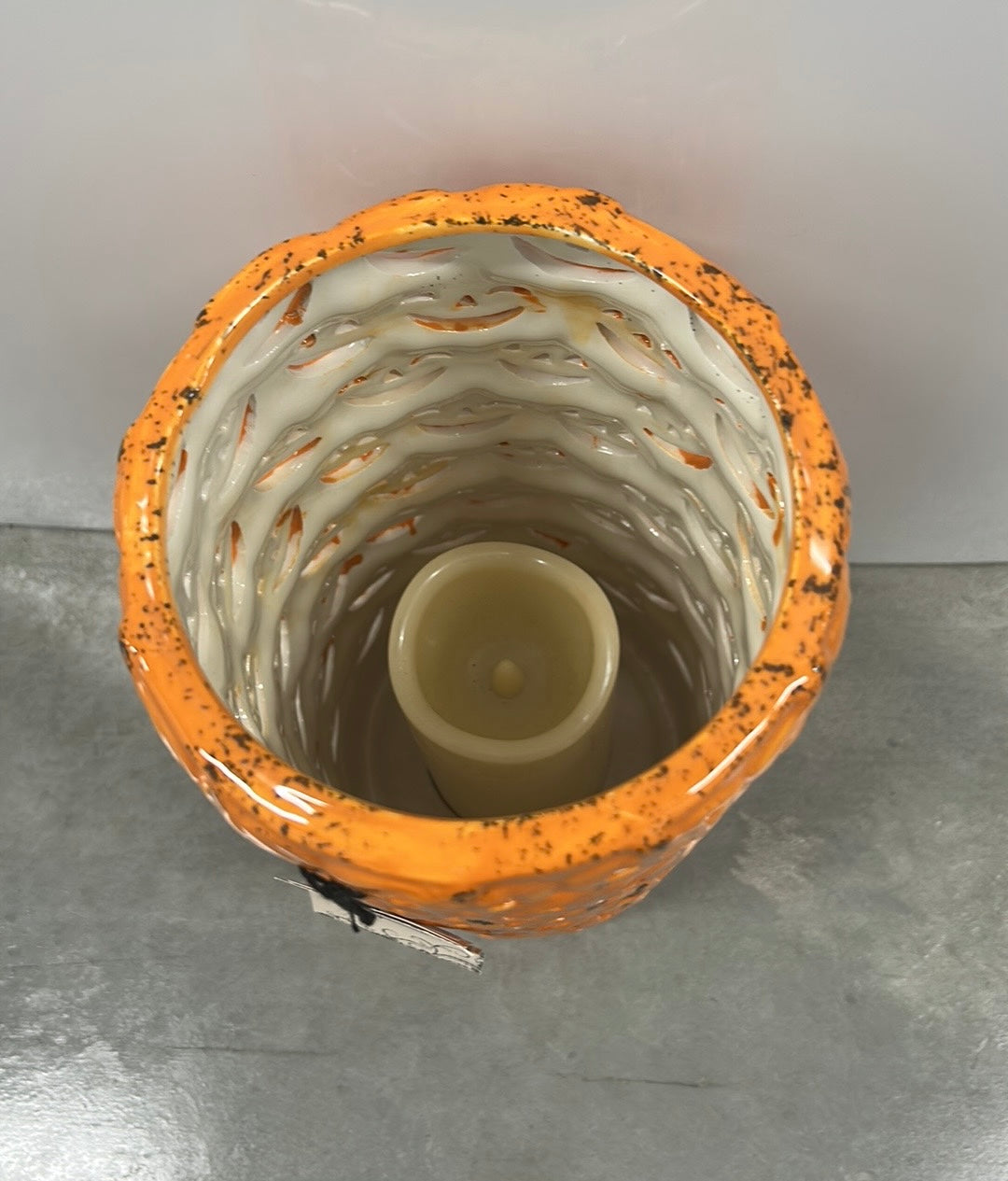 New Halloween LED Candle Holder Pumpkin Large Orange