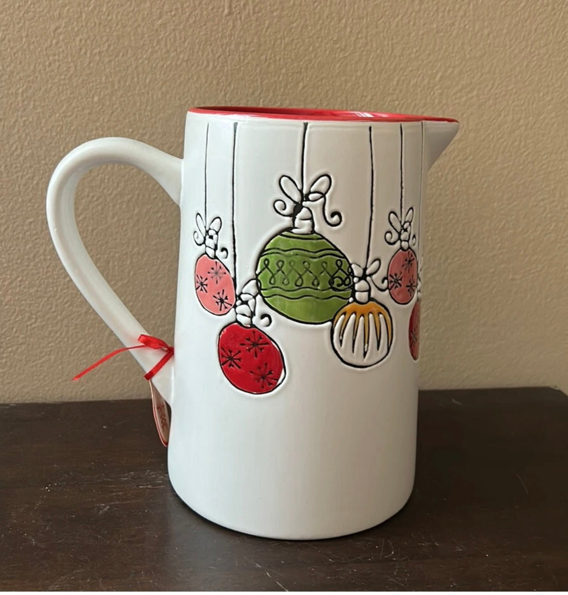 Spectrum  Designz Ceramic Pitcher  Vase Christmas Ornaments Ceramic New