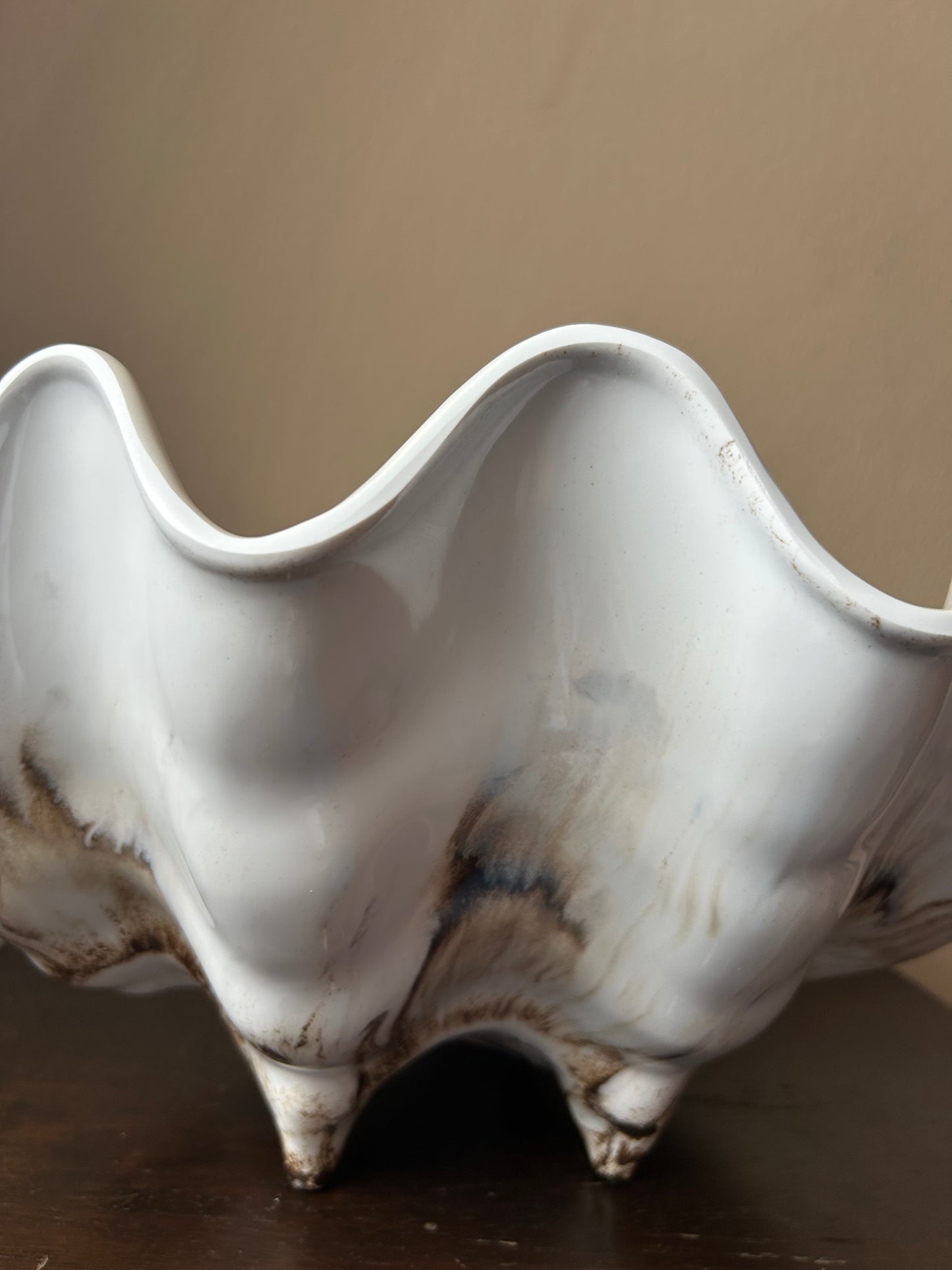 Sigrid Olsen Shell Shaped Bowl Rustic New Centerpiece Melamine 18”x12”