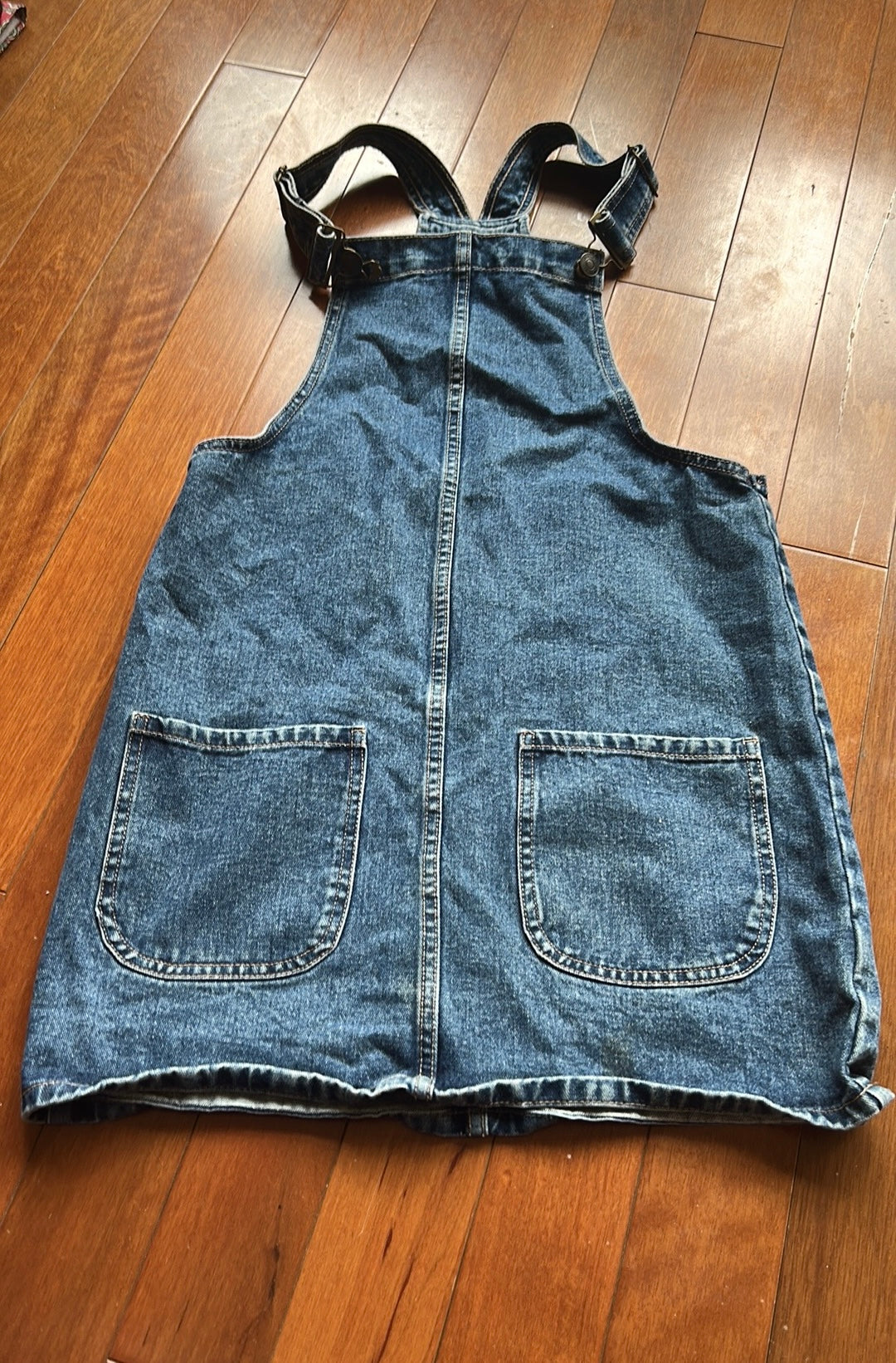 Denim & Co Women’s Denim Overall Style Dress Pockets Sz 2 Cotton