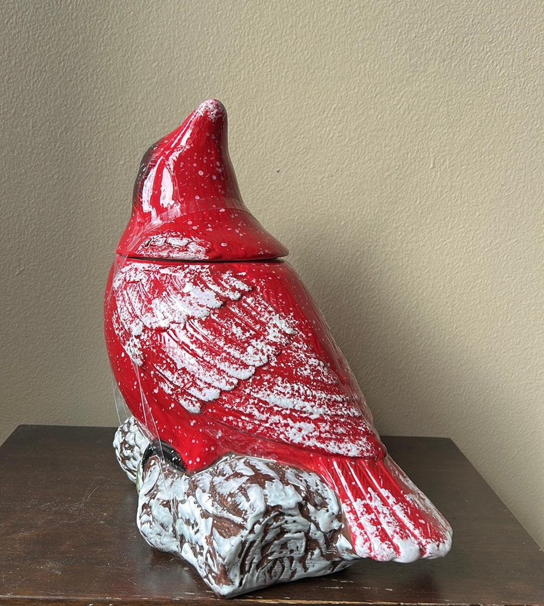 Global Design Red Cardinal Cookie Jar New 11” Christmas Gift