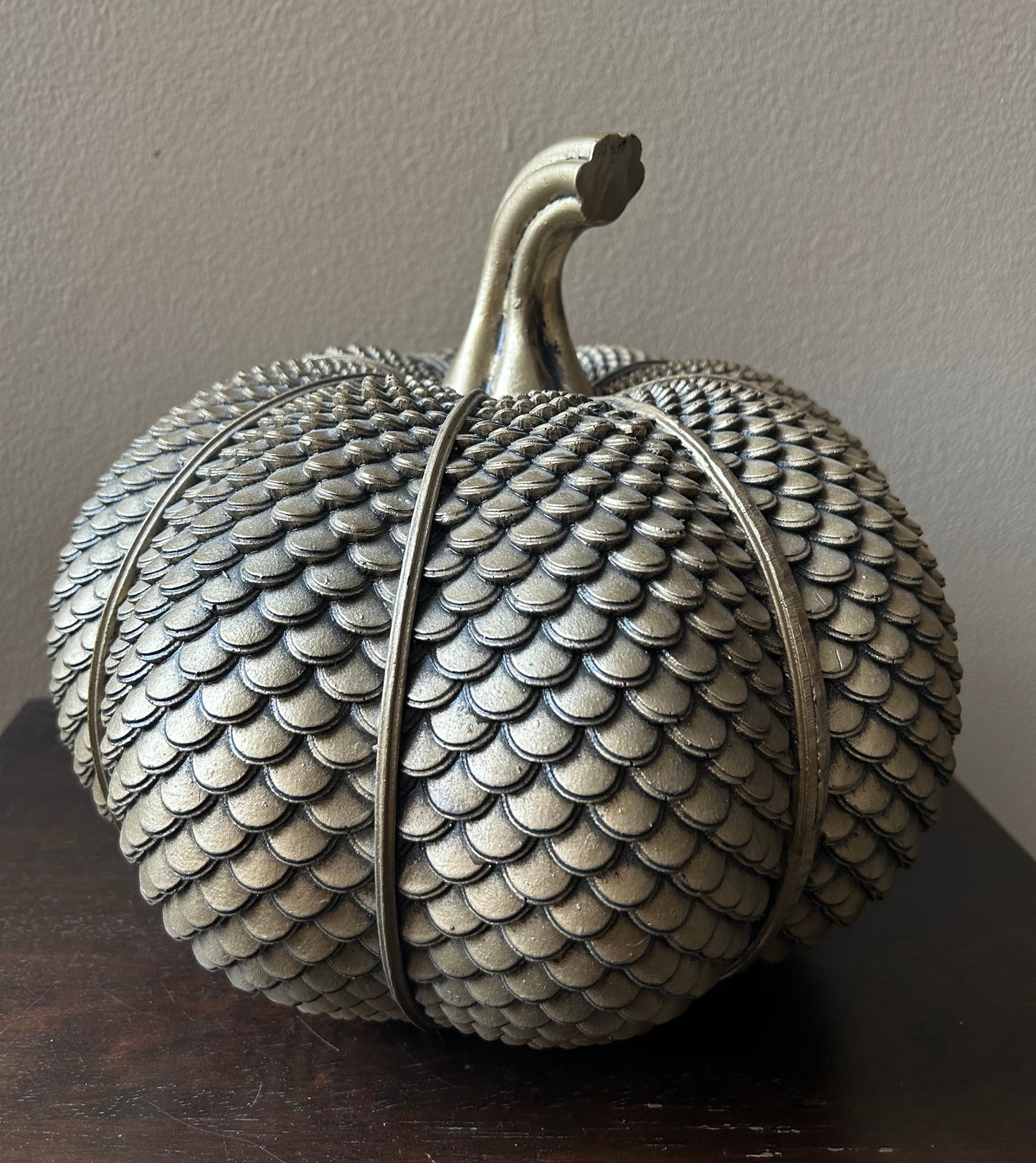 Large Dull Gold Pumpkin Centerpiece Fall thanksgiving Decor New