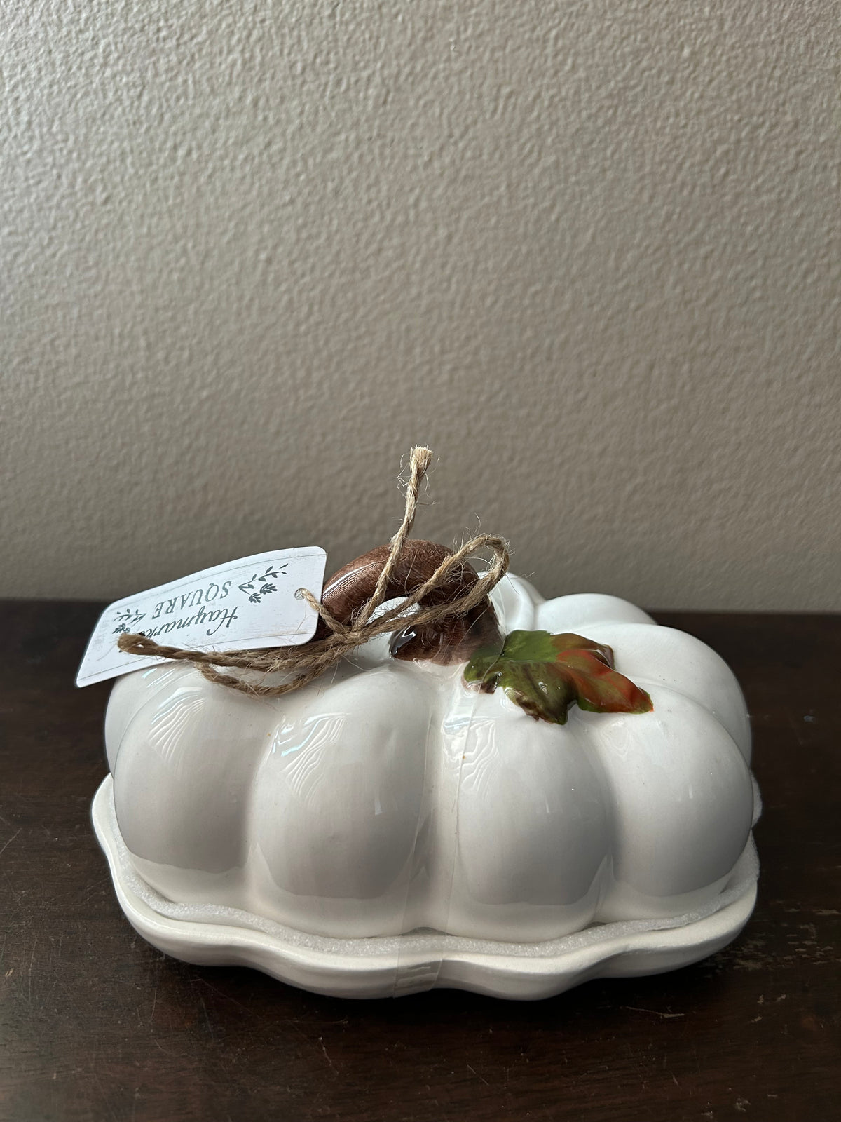 Haymarket Square Pumpkin Butter Dish Fall Gatherings Thanksgiving Off White New
