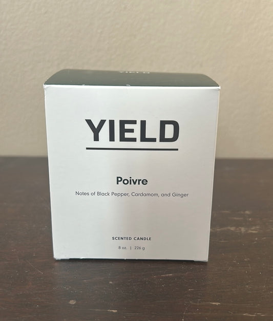 Yield Scented Candle “Poivre” 8 Oz New Soy Wax Made In USA