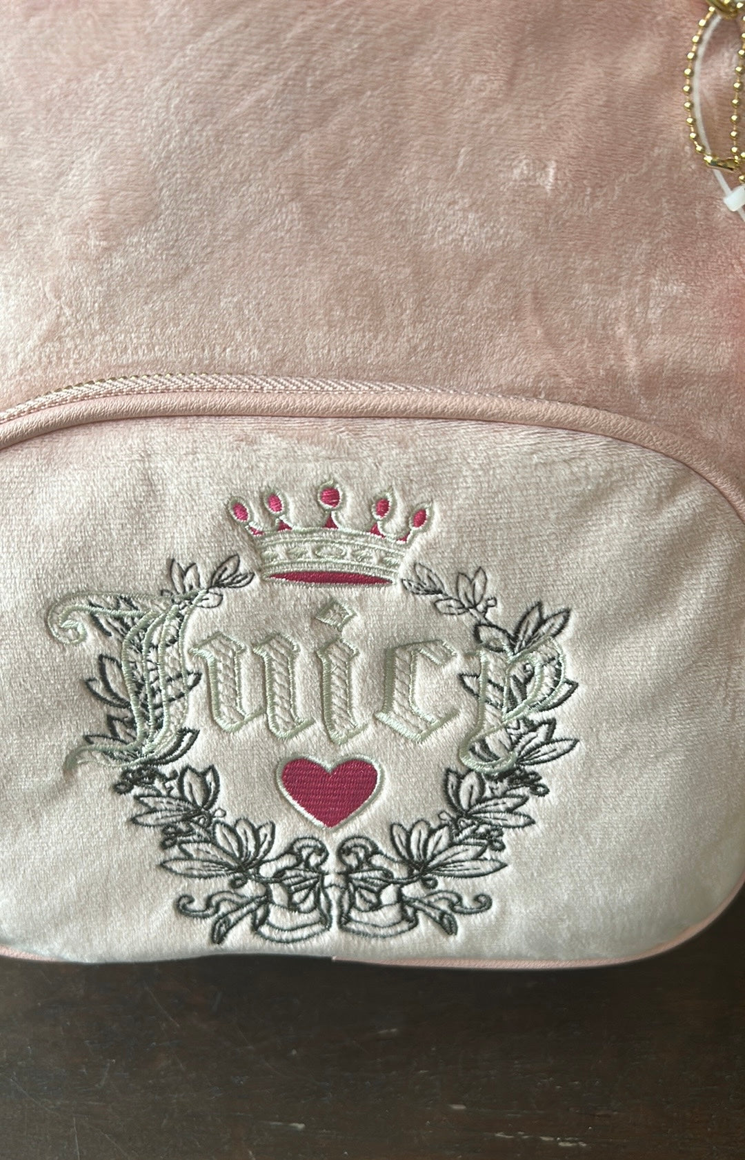 Juicy Couture Velour Pink Diamond Heritage Backpack Embroidered Backpack New