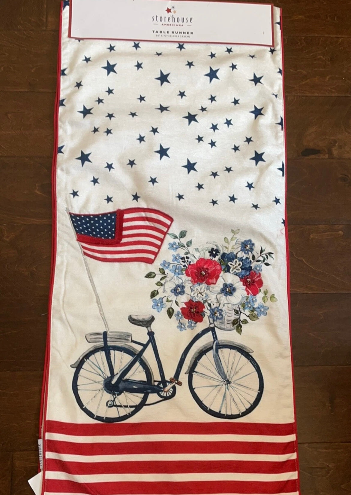 Storehouse Americana Red White Blue Table Runner Farmhouse July 4th 16”x72”