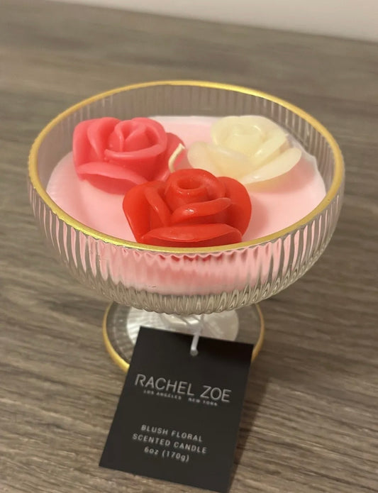 New Rachel Zoe 3D Roses Scented Candle In Glass Desert Dish TikTok Valentines