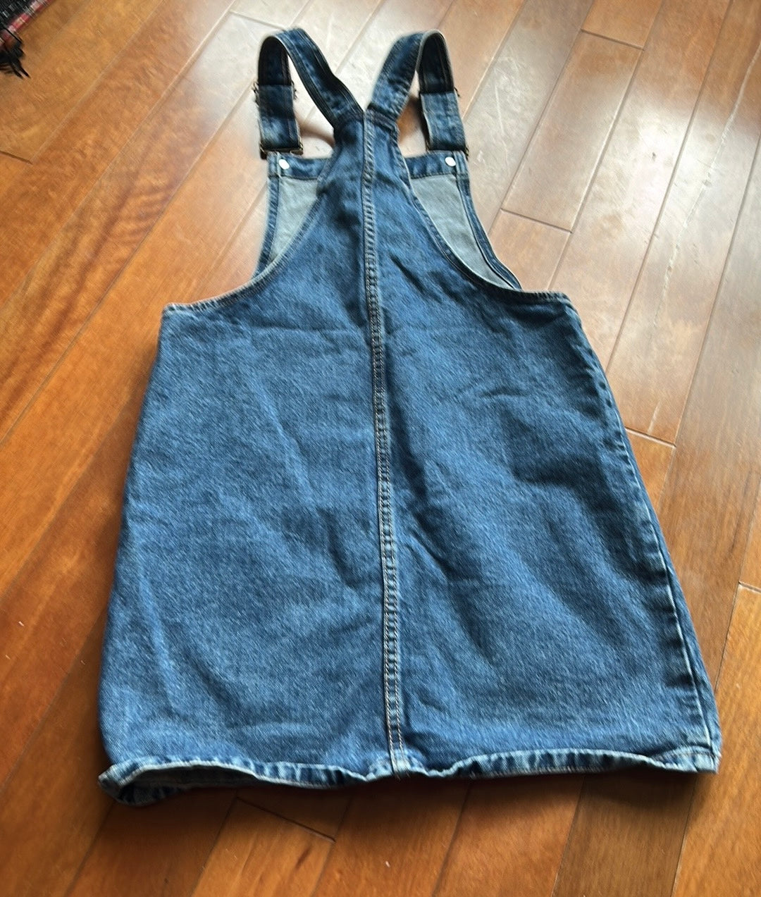 Denim & Co Women’s Denim Overall Style Dress Pockets Sz 2 Cotton