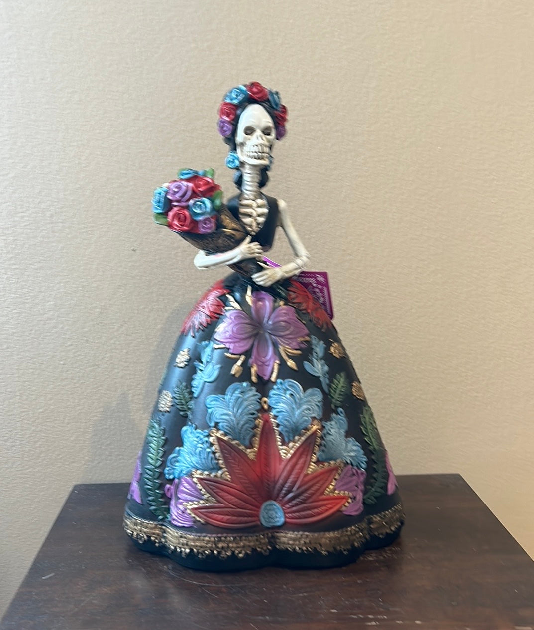 Dia Del Muertos Doll In Ball gown Halloween Black Day Of The Dead