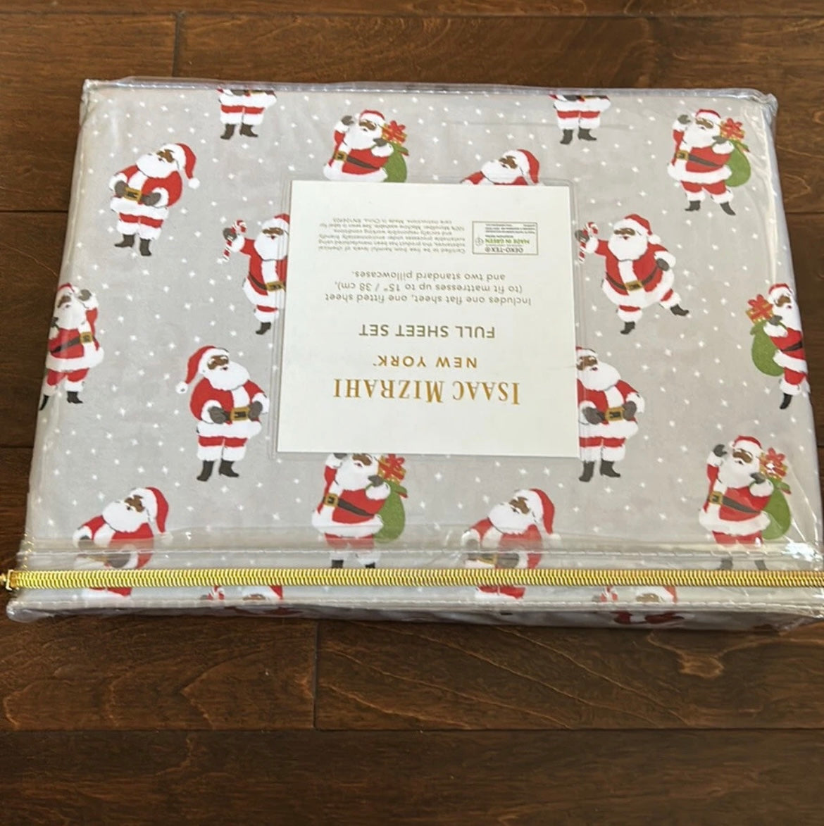 Isaac Mizrahi New York African American Santa Full  Sheet Set Microfiber Diverse