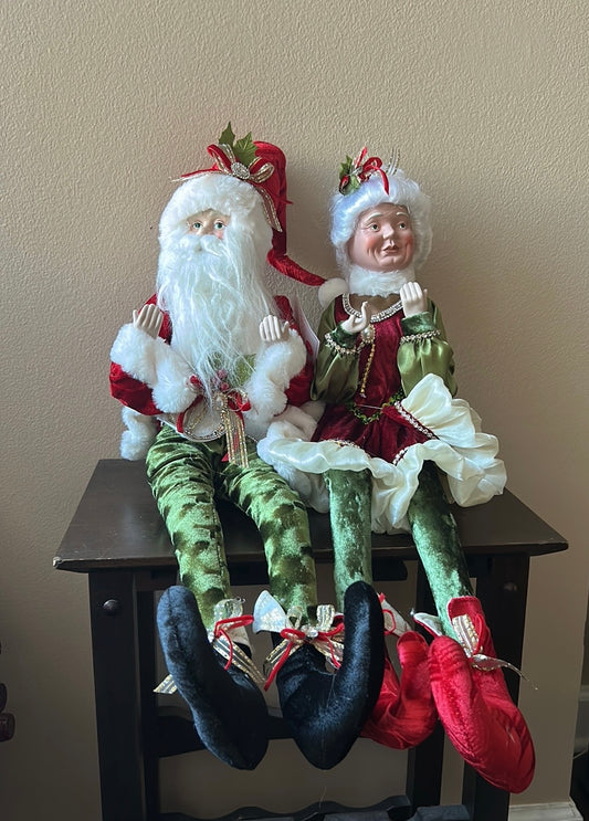 NWT MARTHA STEWART CHRISTMAS Mr & Mrs Claus Santa POSABLE DOLL Large