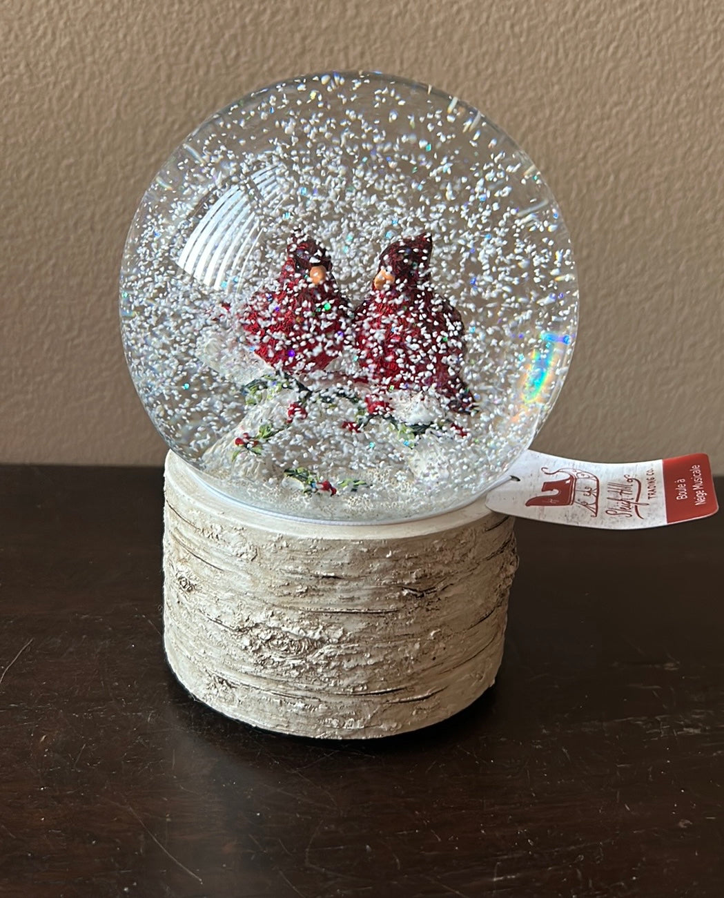 Sleigh Hill Trading Co Red Cardinal Snowglobe Musical Christmas