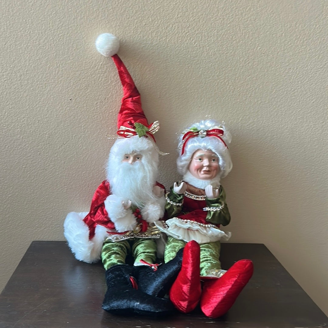 NWT MARTHA STEWART CHRISTMAS Mr & Mrs Claus Santa POSABLE DOLL Medium