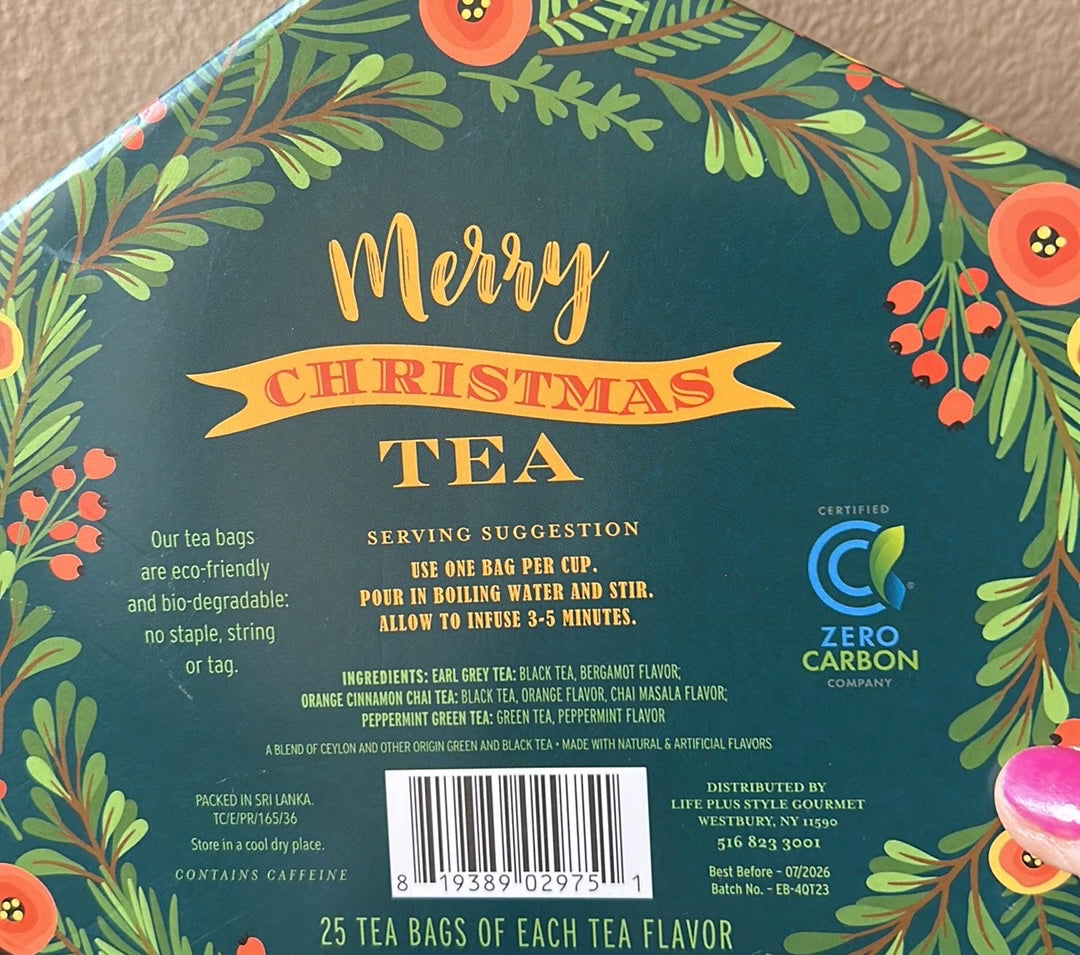 Merry Christmas Tea Gift Set ( 75 Tea Bags) Exp 07/26 Assorted Flavors