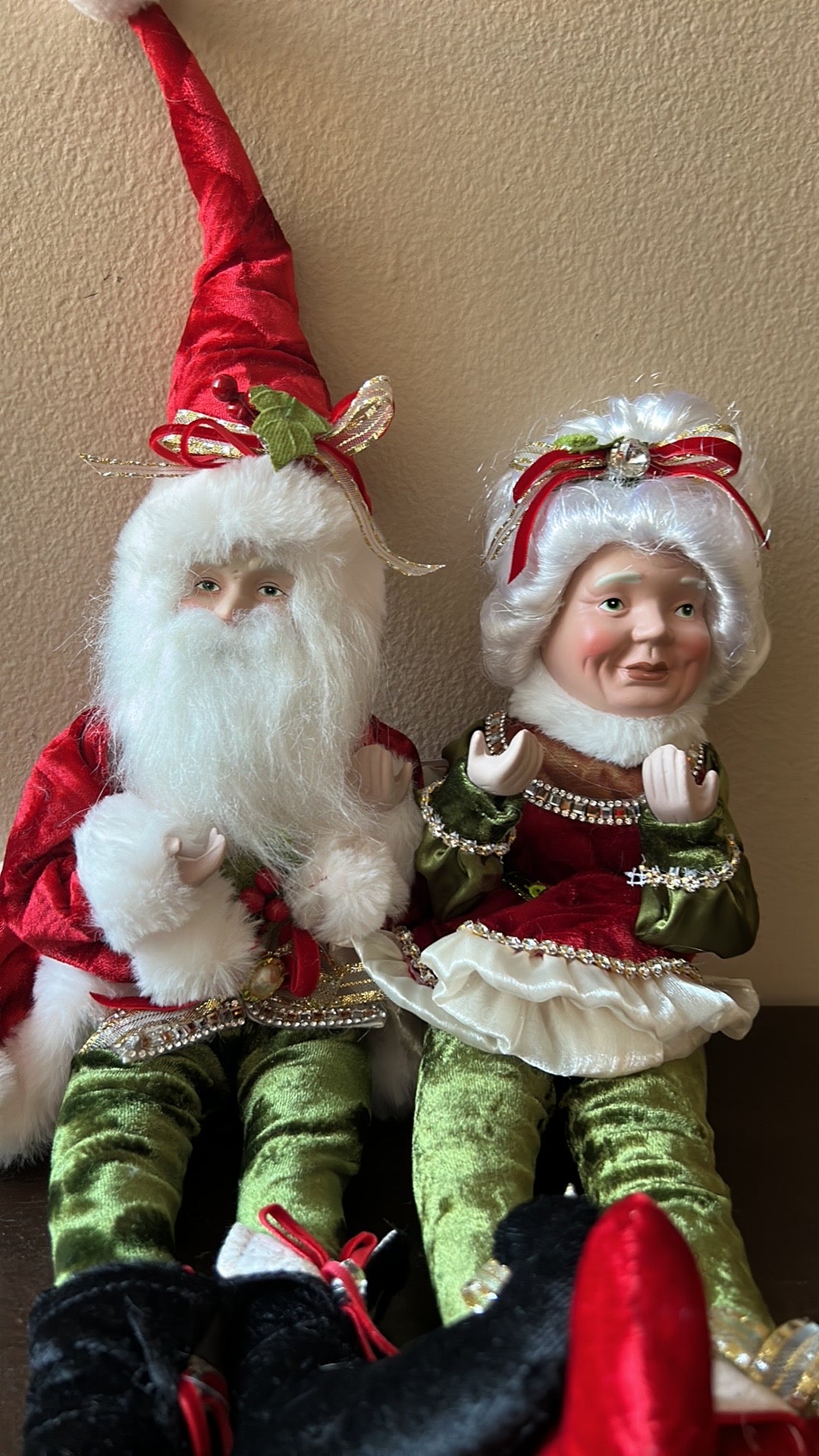 NWT MARTHA STEWART CHRISTMAS Mr & Mrs Claus Santa POSABLE DOLL Medium