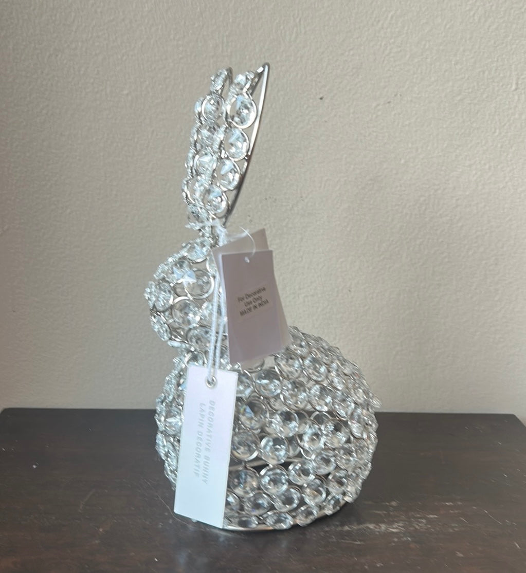Rachel Zoe Caged Crystal Spring Easter Bunny Rabbit Figurine 10" New Centerpiece
