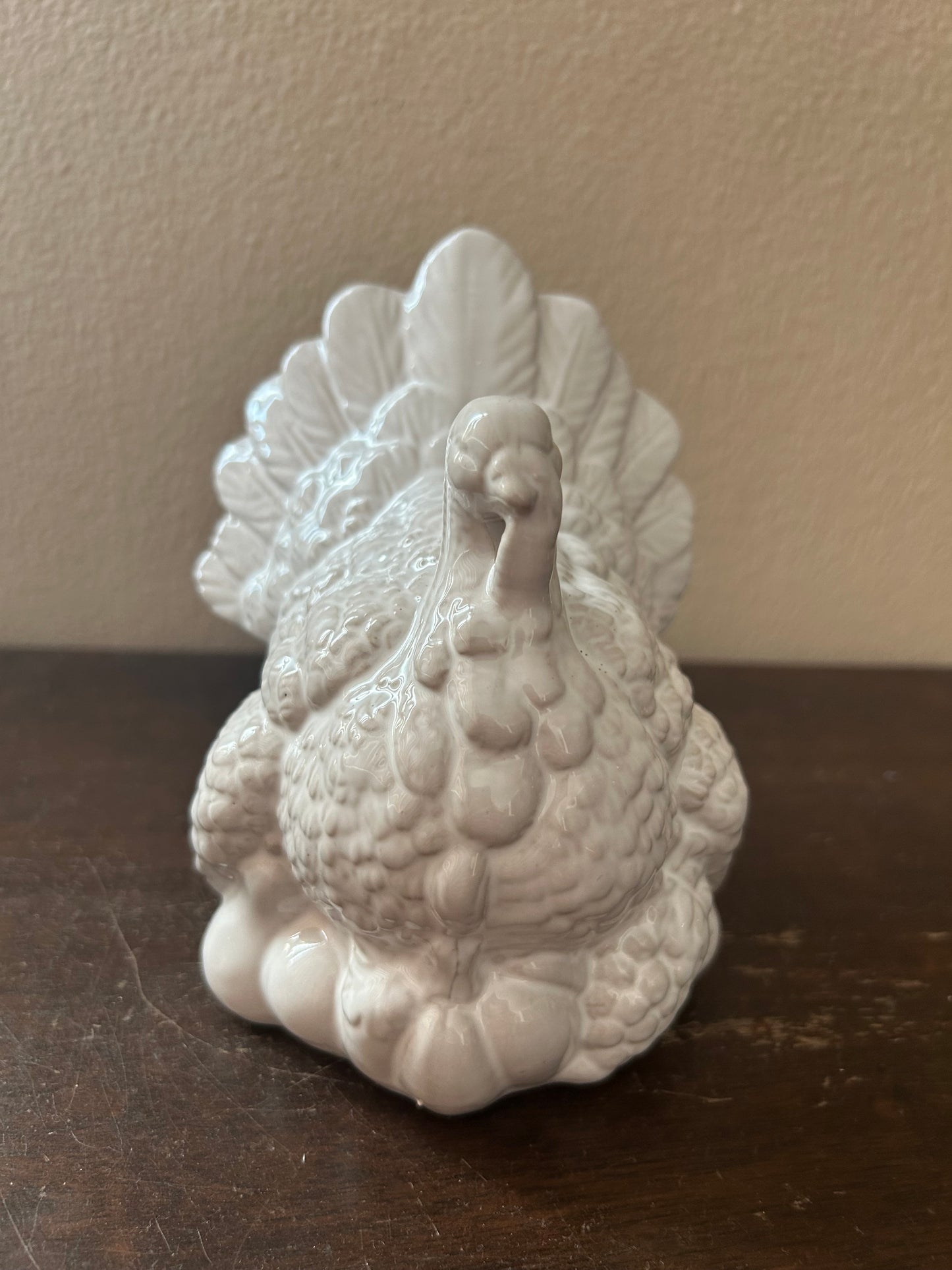Ceramic Turkey White New Thanksgiving Decor 5 1/4” Figurine