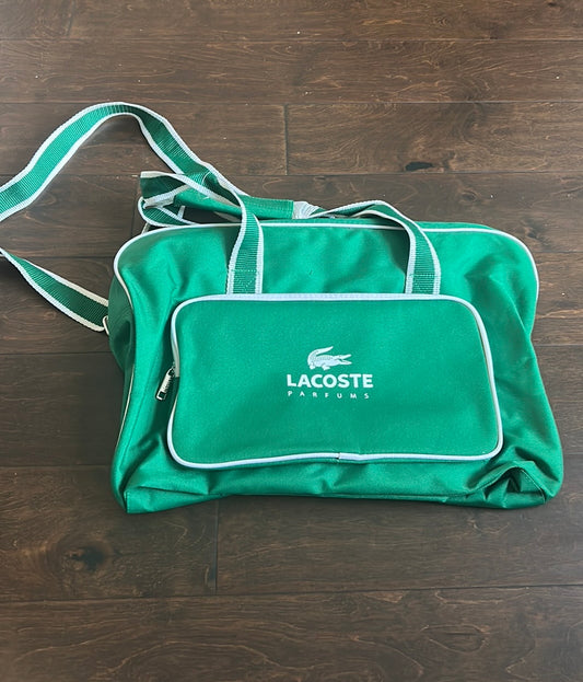 Lacoste New Duffel Bag Green White Crocodile Logo Travel Gym