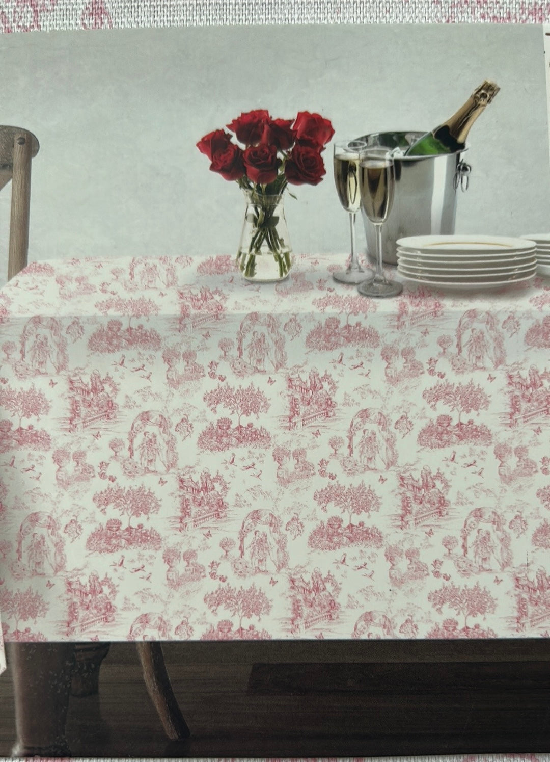 New Valentines Day Tablecloth Floral Cupid Butterflies Etoile Pink
