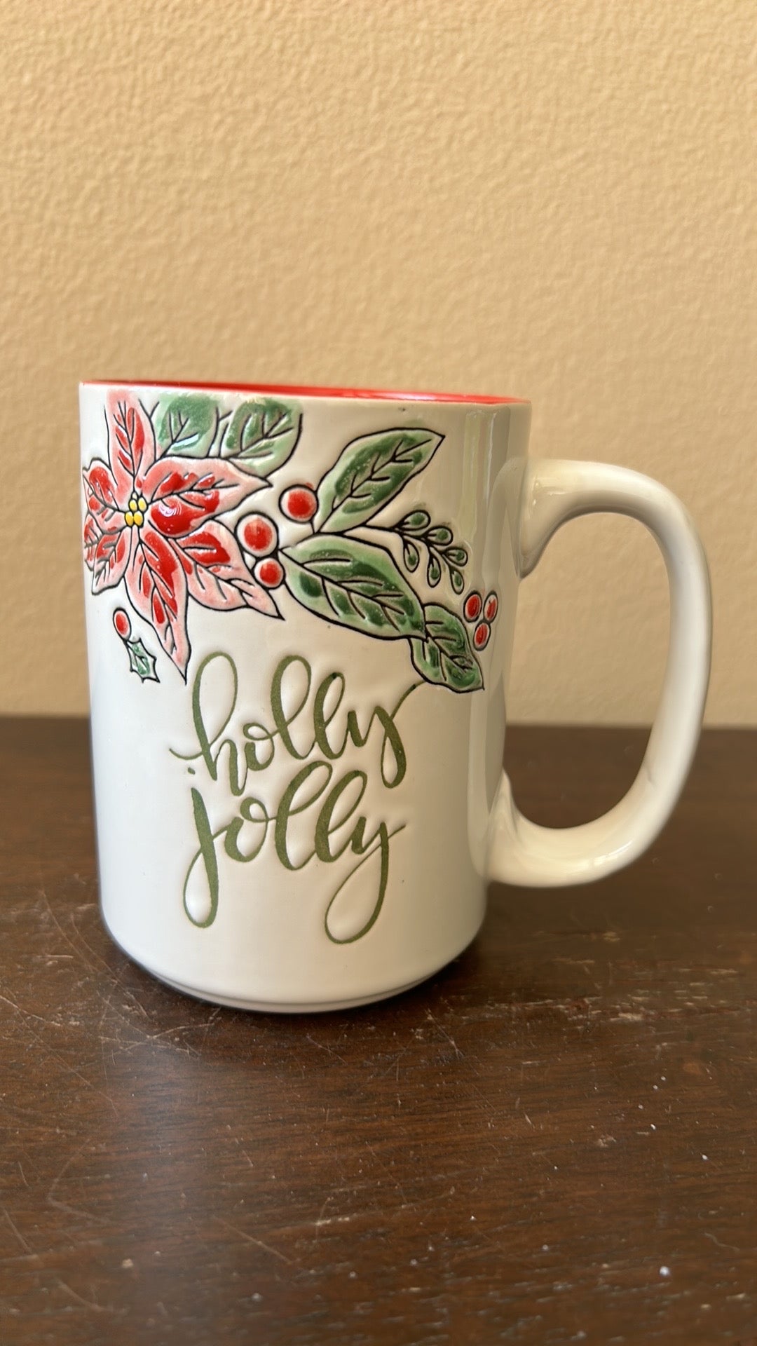 Set of 2 Spectrum Holly Berries Christmas Stoneware Coffee Mug New