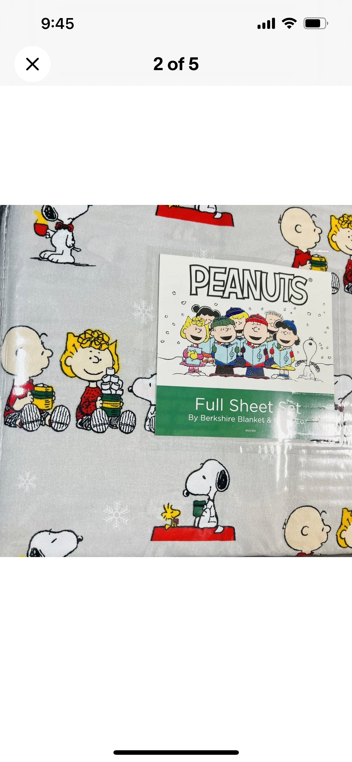 PEANUTS Christmas Twin SHEETS SET Snoopy Woodstock Charlie Brown Hot Chocolate