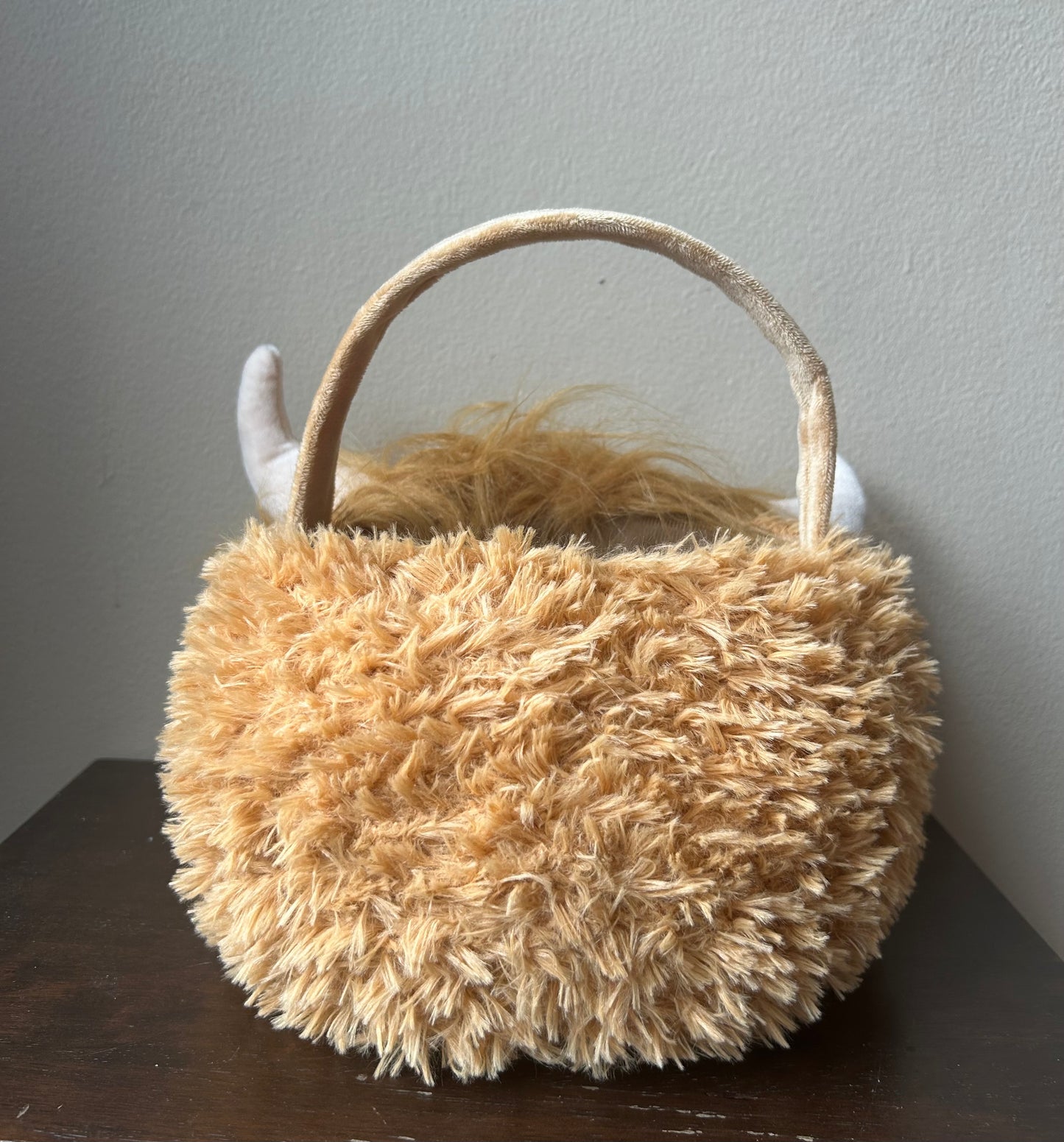 Way To Celebrate Easter Basket Cow  New Faux Fur