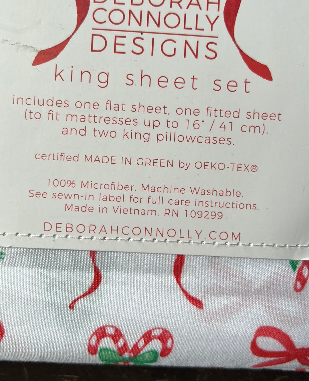 Deborah Connolly Sheet Set New Christmas Trees Holly Berry Bows