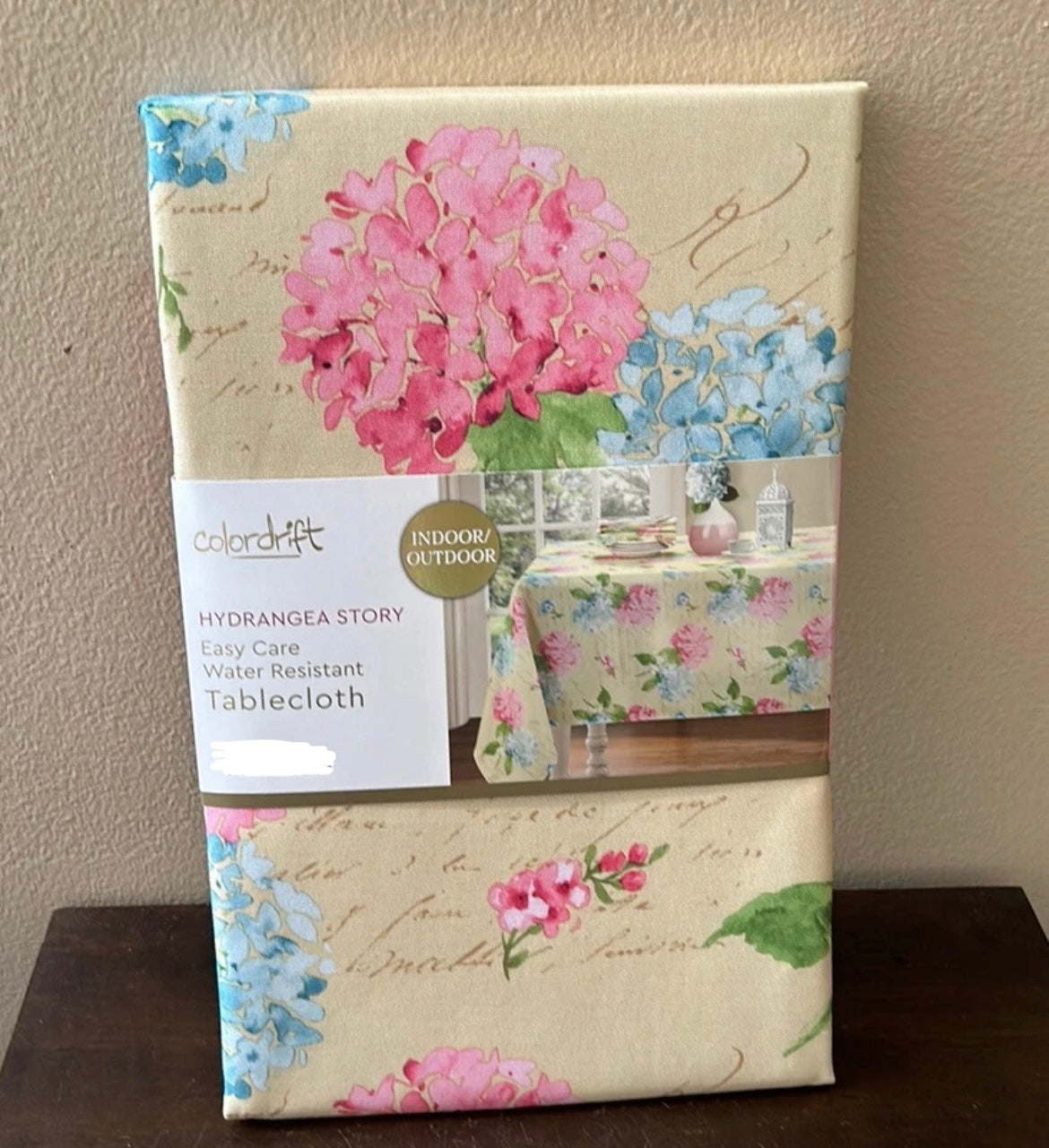 Colordrift Tablecloth Hydrangeas New Scroll Floral Spring Summer
