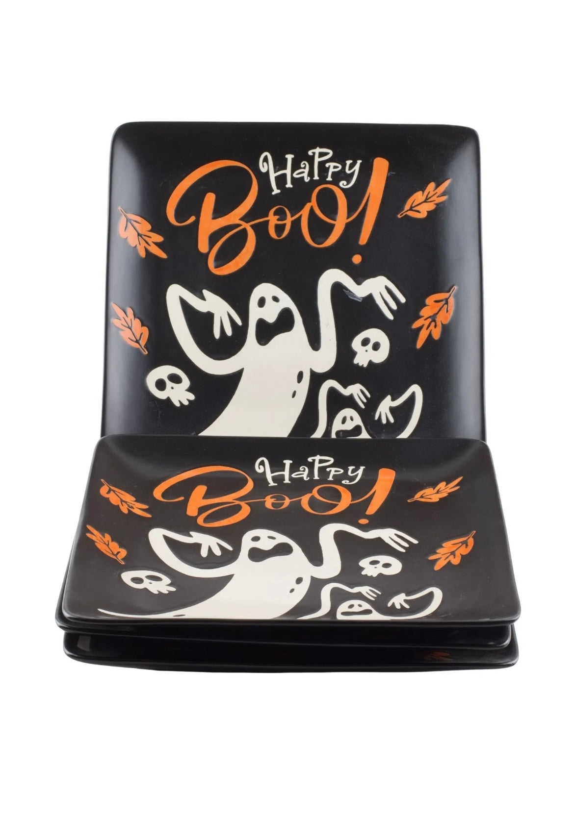 Eli and Ana Ghost Boo Halloween Dinner Plates Set of 4