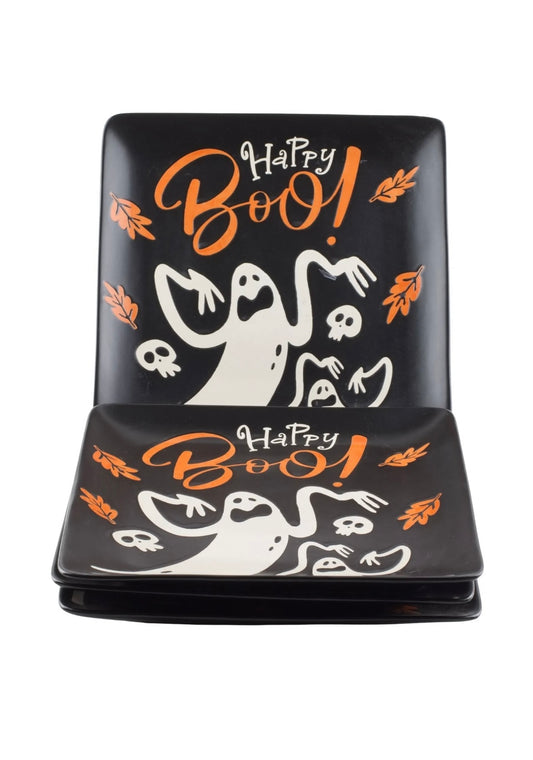 Eli and Ana Ghost Boo Halloween Dinner Plates Set of 4