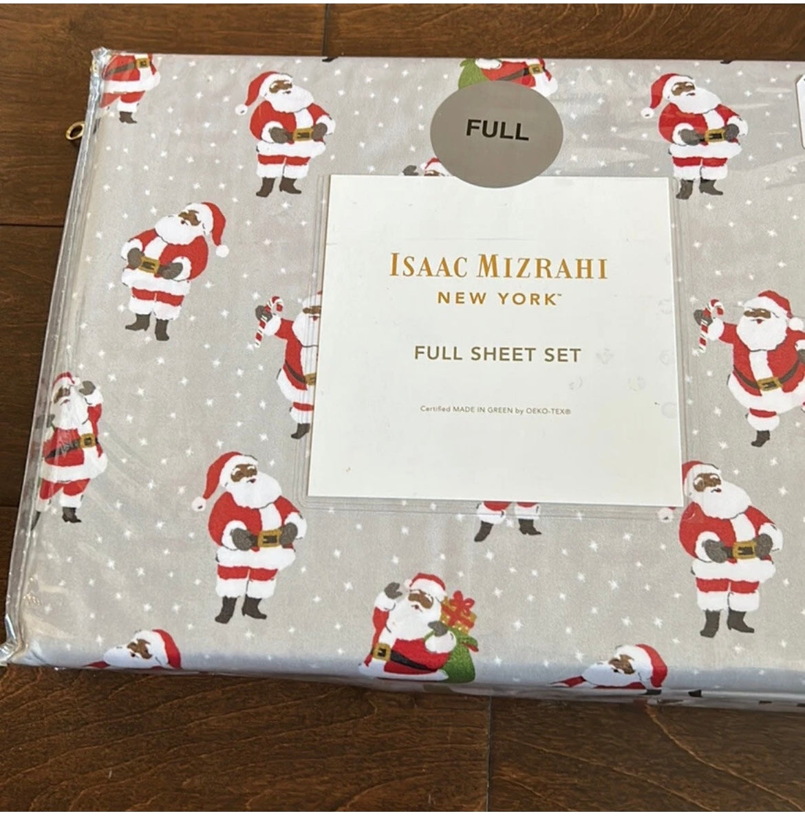 Isaac Mizrahi New York African American Santa Full  Sheet Set Microfiber Diverse