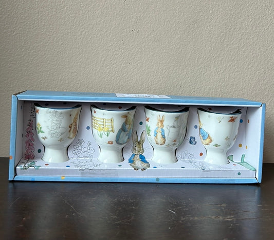 Beatrix Potter Peter Rabbit Boiled Egg Holder Mini Cup Spring Gift Set of 4 NEW
